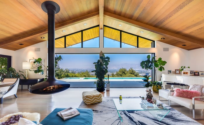 Studio City Architectural House with City Light Views