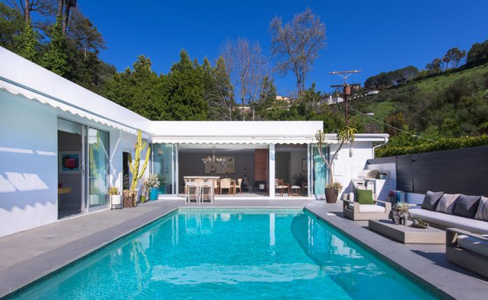 Beverly Hills Mid Century Modern home | pool view