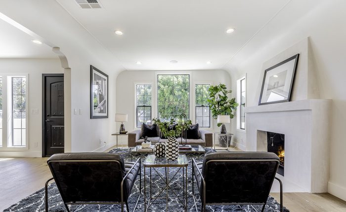 Living Room of a Spanish Beverly Center Home
