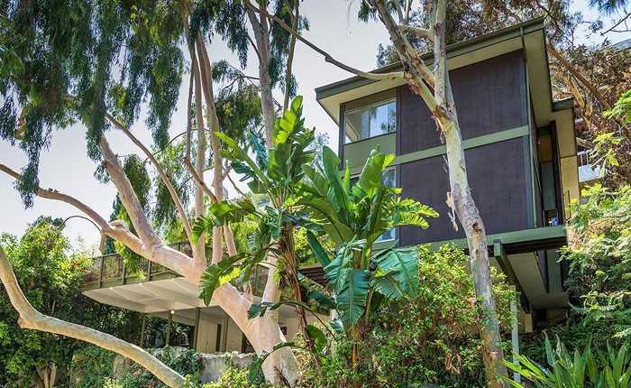 Sunset Strip Mid Century Modern home perches high above the Strip