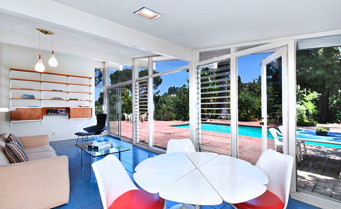 Mid Century Sherman Oaks Edward Fickett home, living room view