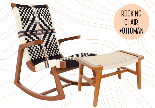 Rocking Chair and Ottoman by artisanal furniture maker Masaya & Co. Sustainable Furniture From Seed To Seat