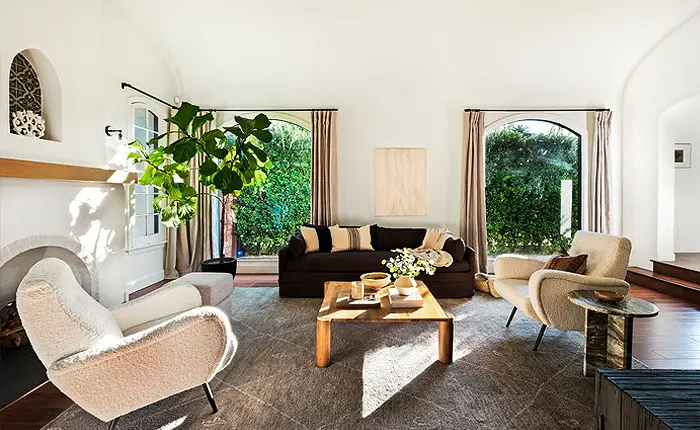 Living Room of a Larchmont Village Restored Spanish Home