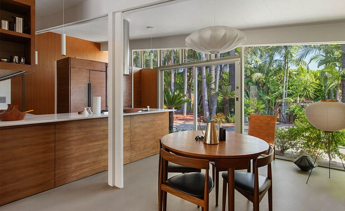 Kitchen view of a Mid-Century Glendale Home by A. Quincy Jones