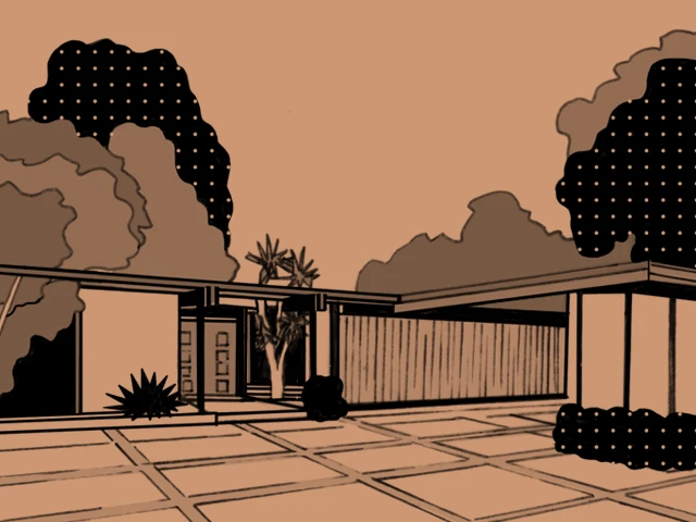 Richard Dorman post and beam house with carport in Sherman Oaks