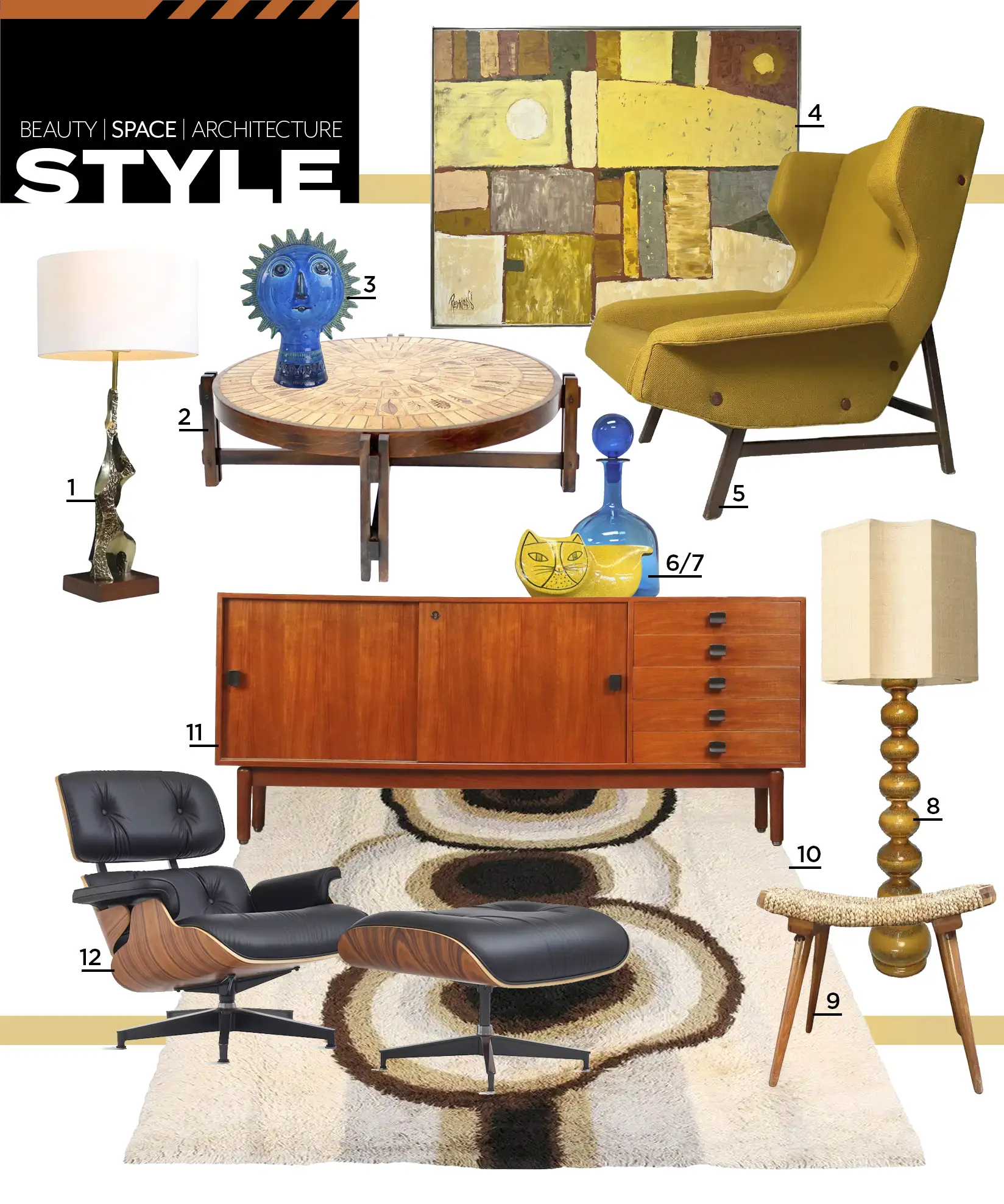 Mid-century modern furniture and decorative accessories roundup
