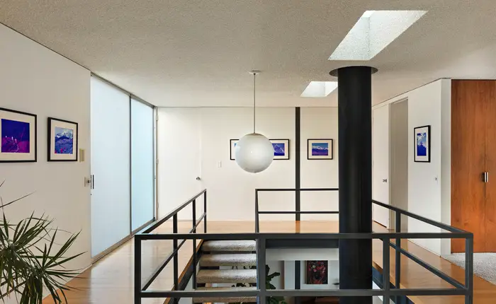Pierre Koenig steel frame construction interior detail mid-century modern home