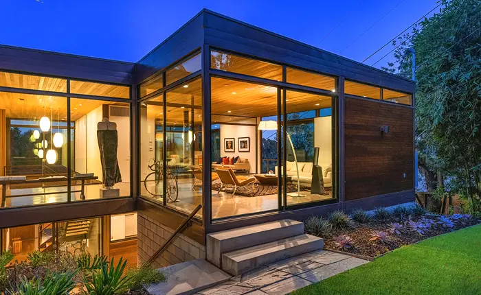 Ray Kappe modern architectural home with walls of glass and panoramic views