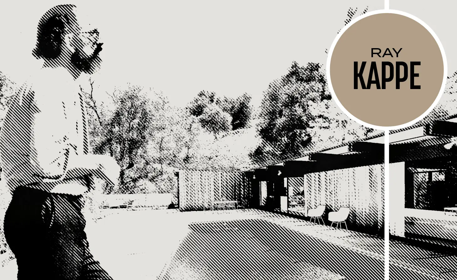 Ray Kappe architect, Los Angeles mid-century modern designer in front of one of his custom homes