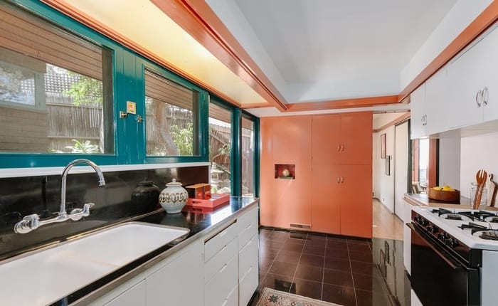 Kitchen in the Hawk House - Silver Lake Harwell Hamilton Harris home